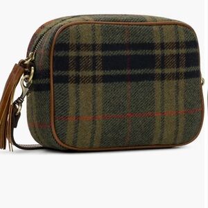 PATRICIA NASH Josie Crossbody Bag in Olive European Wool Tartan Plaid